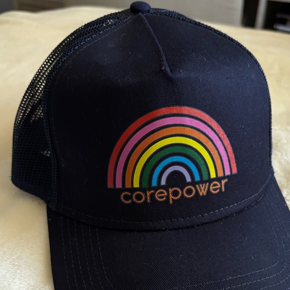Corepower Navy Trucker Hat with Rainbow Logo - Picture 2 of 3